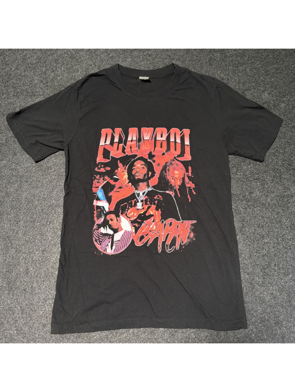 Playboi Carti Rap Tour Concert Graphic T-Shirt Black Mens Size Small 100% Cotton